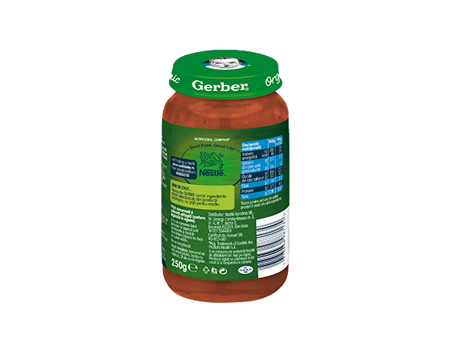 GERBER BIO Spaghete integrale cu carne de vita, 250g, de la 12 luni