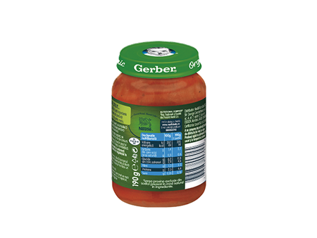 GERBER BIO Morcovi, Roșii și Curcan, 190g, de la 6 luni